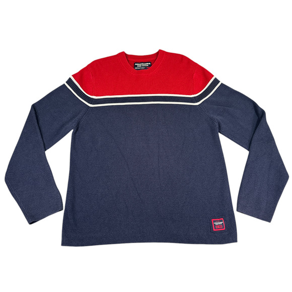 Abercrombie & Fitch Other - Vintage Abercrombie & Fitch Sweater Adult MEDIUM Blue Red Y2K Preppy Two Tone